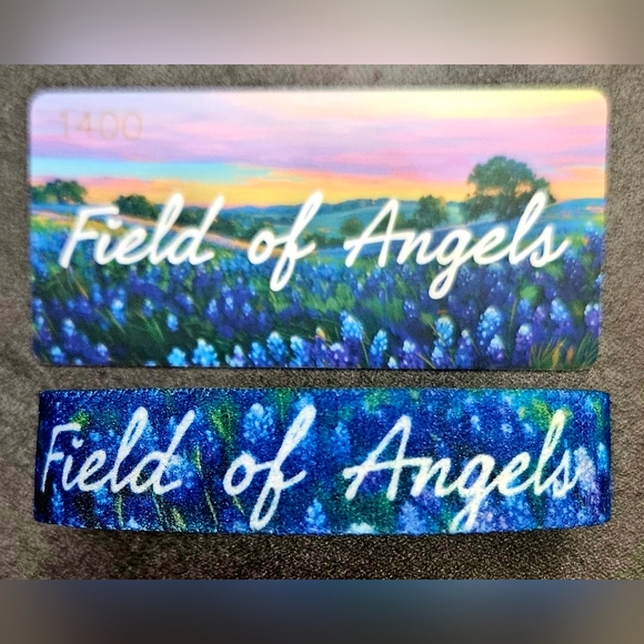 ZOX "FIELD OF ANGELS" #1400 New MEDIUM RED STITCH Collectible Wristband - Picture 2 of 4